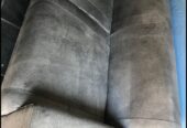 Terry Leather 2 Seater Couch in Buffed Charcoal